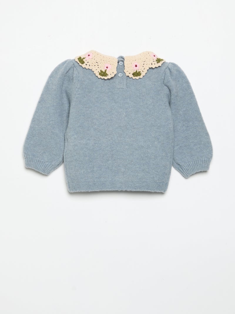 Trui met fantasiekraag Blauw - Kiabi