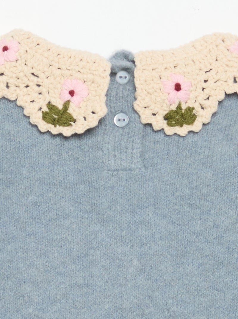 Trui met fantasiekraag Blauw - Kiabi