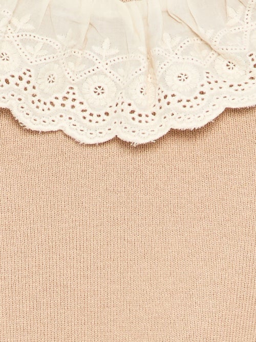 Trui met fantasiekraag van broderie anglaise - Kiabi