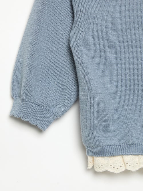 Trui met fantasiekraag van broderie anglaise - Kiabi