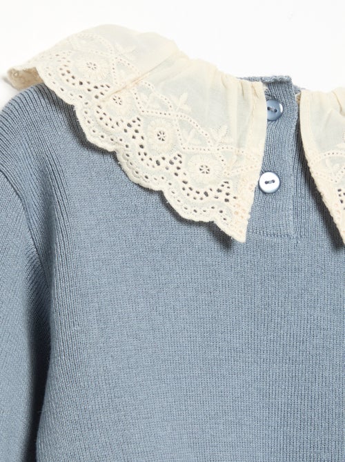 Trui met fantasiekraag van broderie anglaise - Kiabi