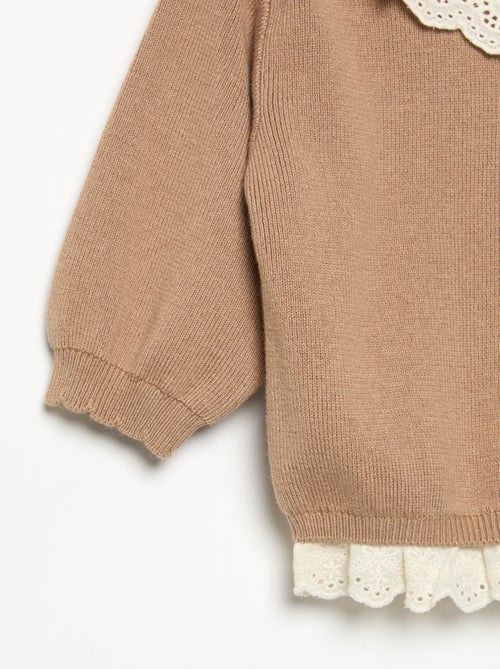 Trui met fantasiekraag van broderie anglaise - Kiabi