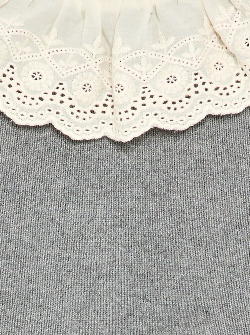 Trui met fantasiekraag van broderie anglaise - Kiabi