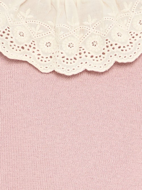 Trui met fantasiekraag van broderie anglaise - Kiabi