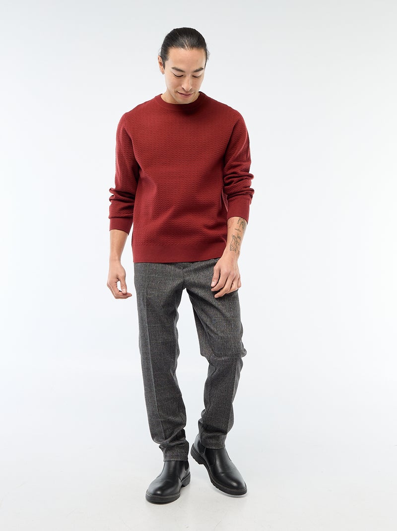 Trui met fantasiepatroontje Rood - Kiabi