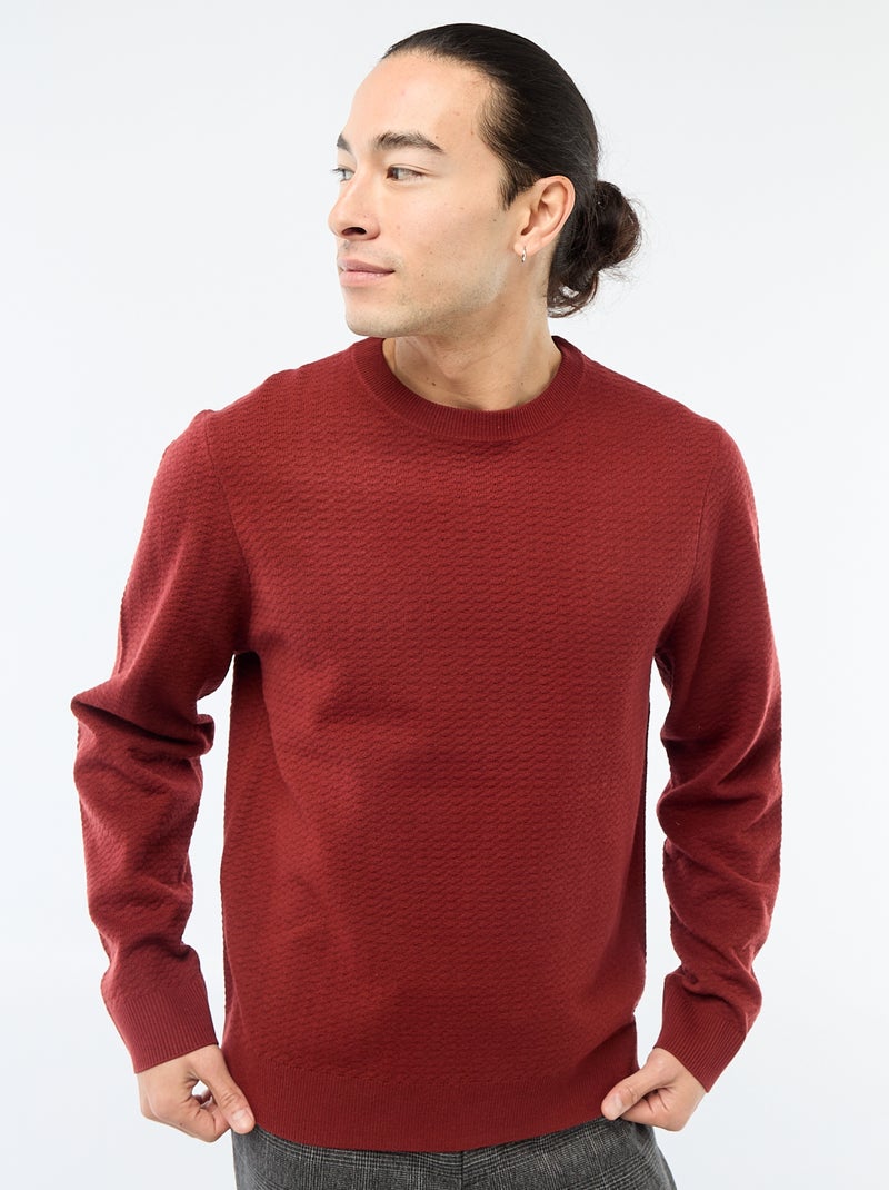 Trui met fantasiepatroontje Rood - Kiabi