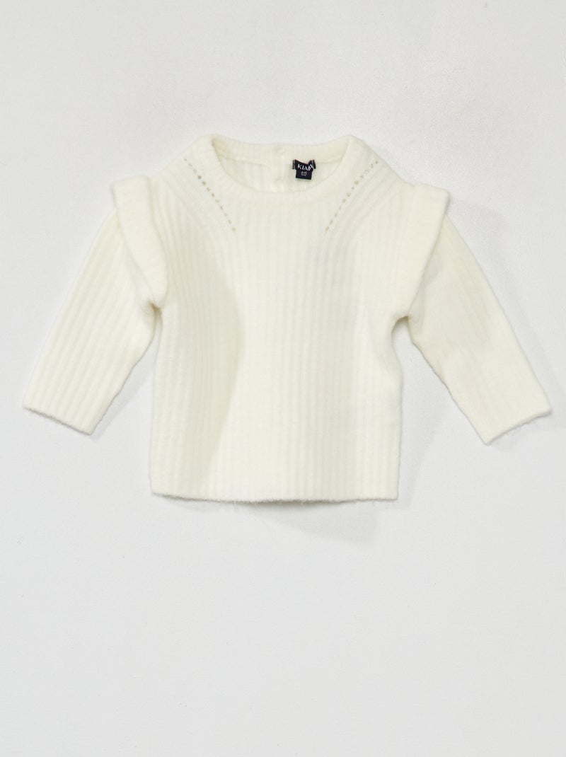 Trui met fantasiepatroontje WIT - Kiabi