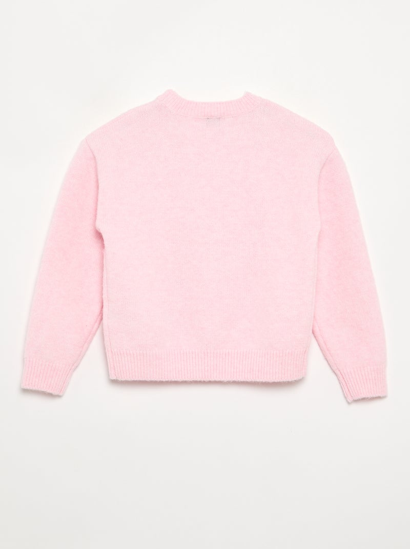 Trui met geborduurde bloemen en pailletten Rose - Kiabi