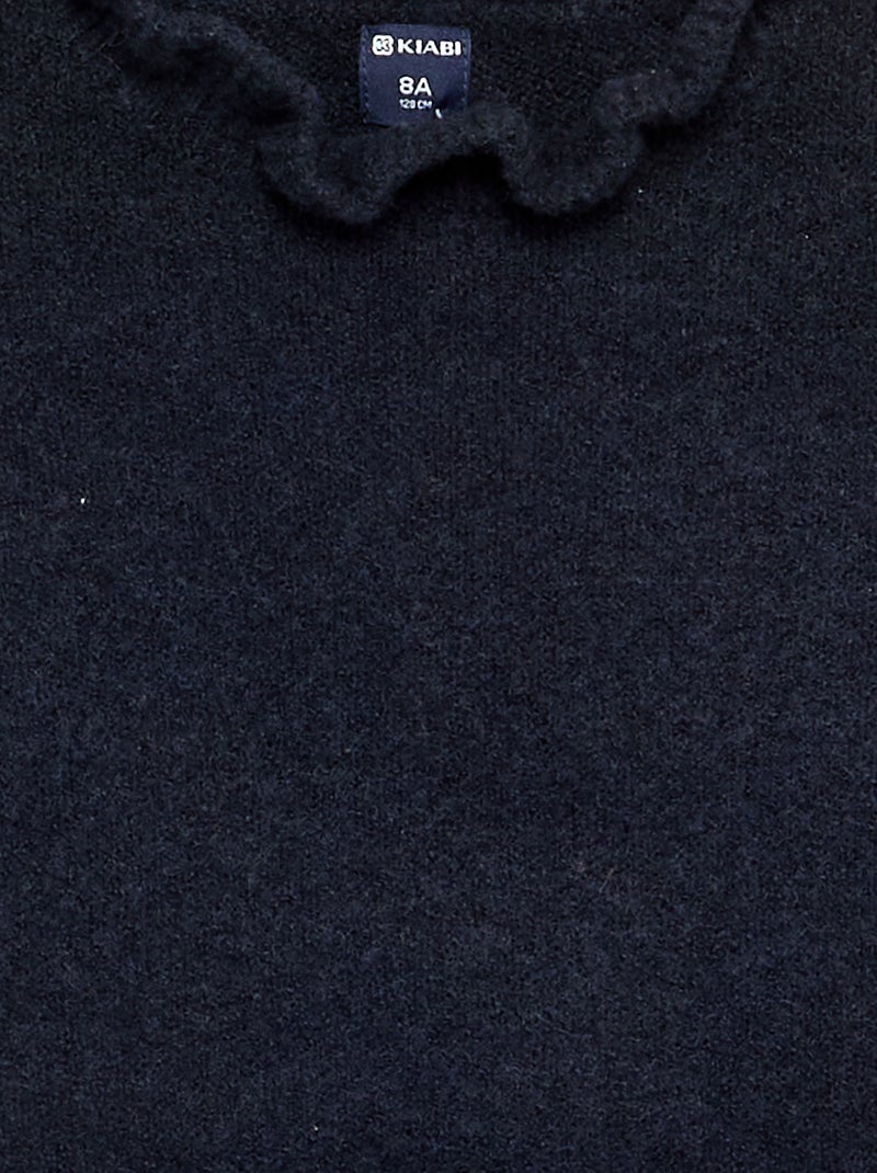 Trui met golvende opstaande kraag Blauw - Kiabi