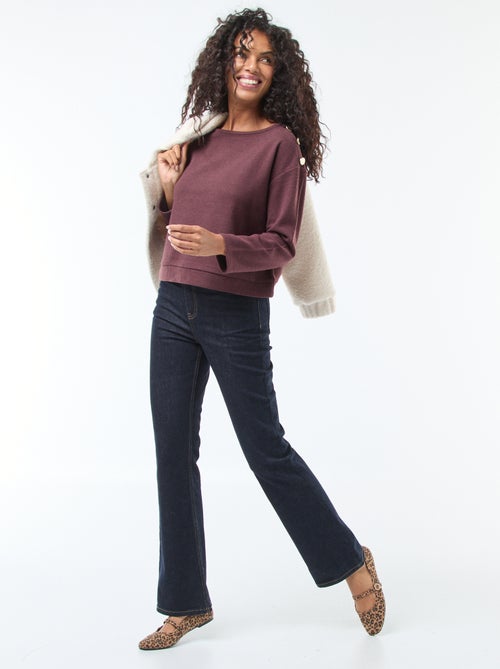 Trui met goudkleurige knopen op de schouder - Kiabi