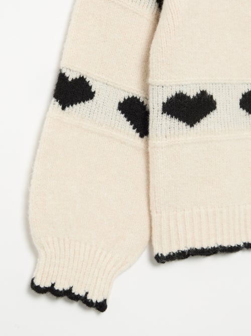 Trui met jacquard 'hartjes' - Kiabi