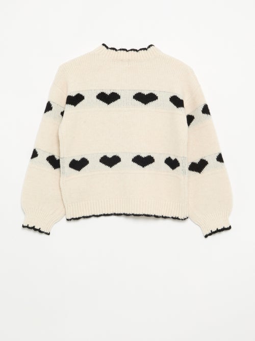 Trui met jacquard 'hartjes' - Kiabi