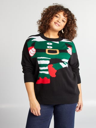 Trui met kerstdwergprint