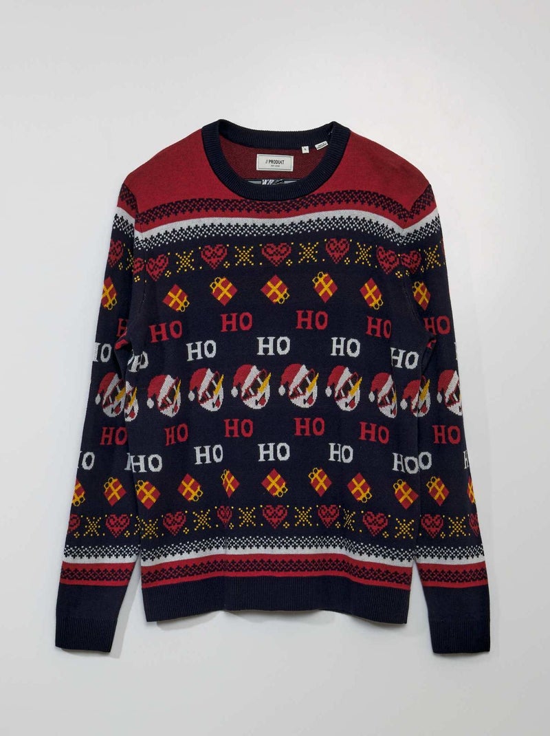 Trui met kerstmotief BLAUW - Kiabi