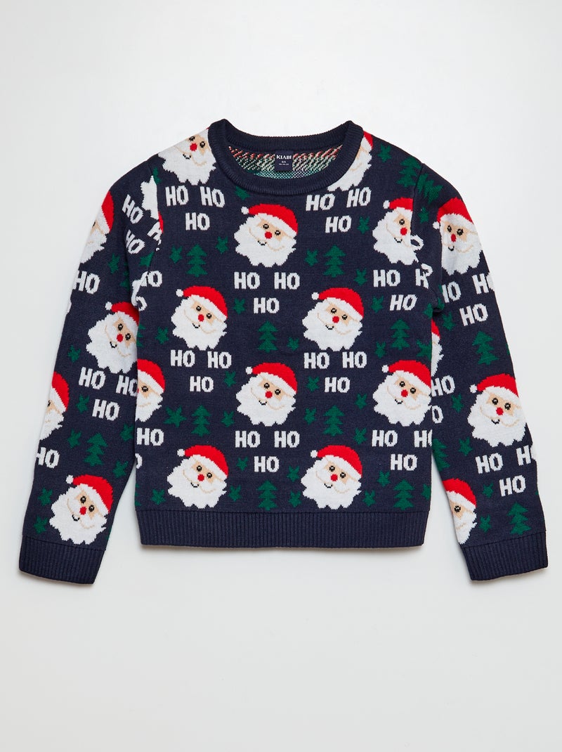 Trui met kerstmotief BLAUW - Kiabi
