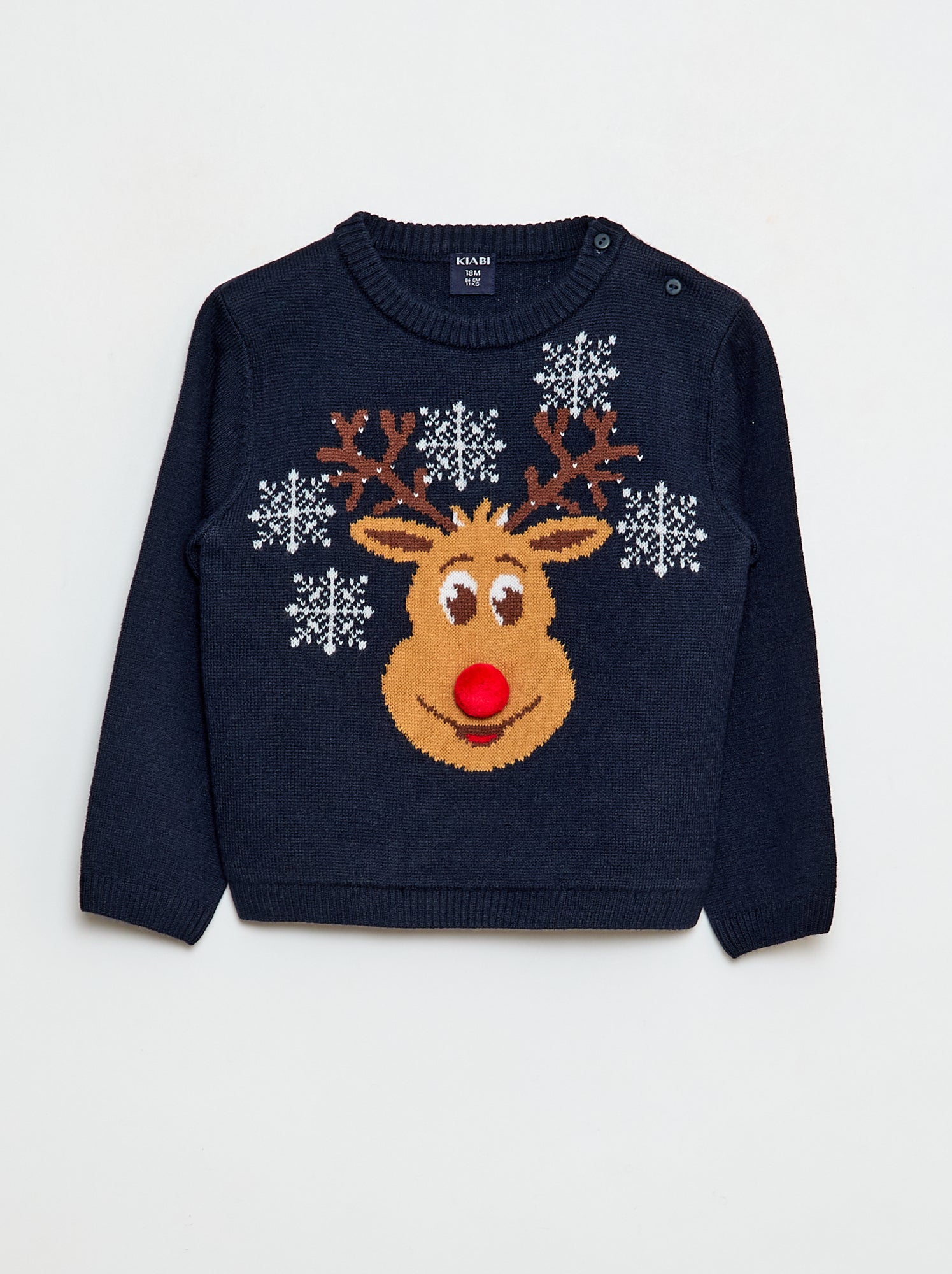 Trui met kerstprint en ronde hals