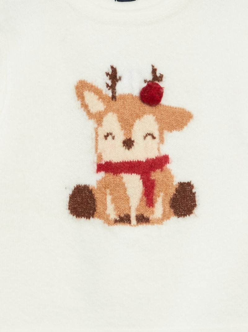 Trui met kerstprint Wit - Kiabi