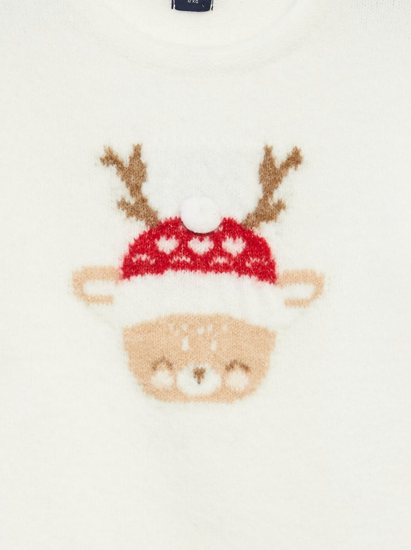 Trui met kerstprint Wit - Kiabi