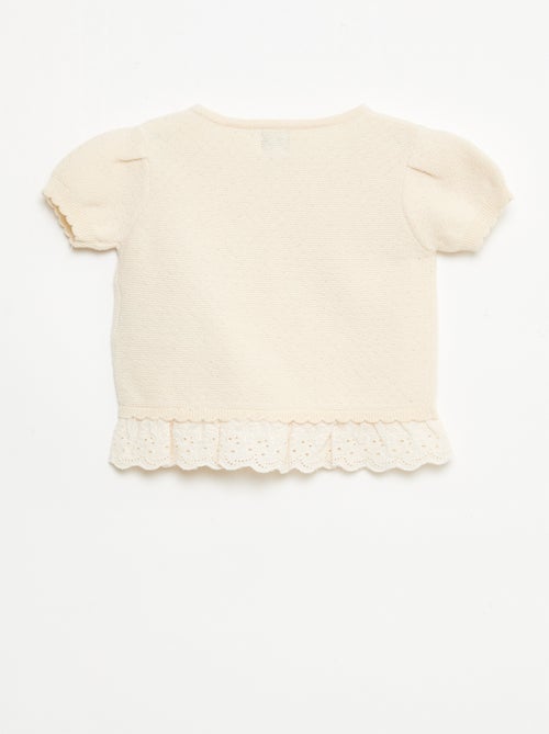 Trui met korte mouwen en fantasie strikjes - Kiabi