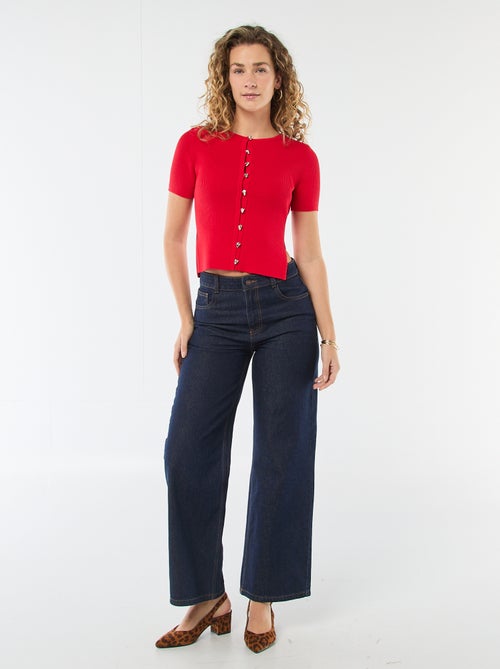 Trui met korte mouwen en fantasieknopen - Kiabi