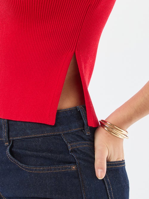 Trui met korte mouwen en fantasieknopen - Kiabi