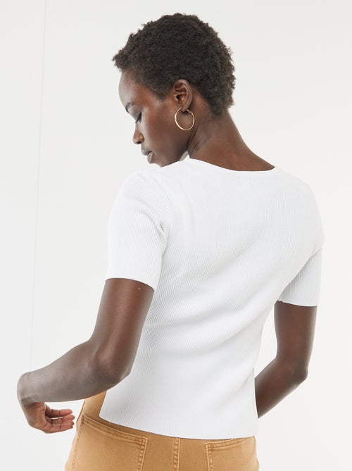 Trui met korte mouwen en fantasieknopen - Kiabi