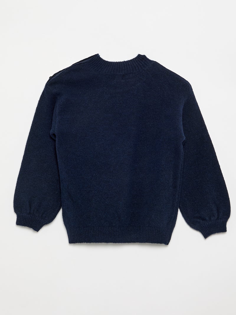 Trui met magneetknopen op de schouder Marineblauw - Kiabi