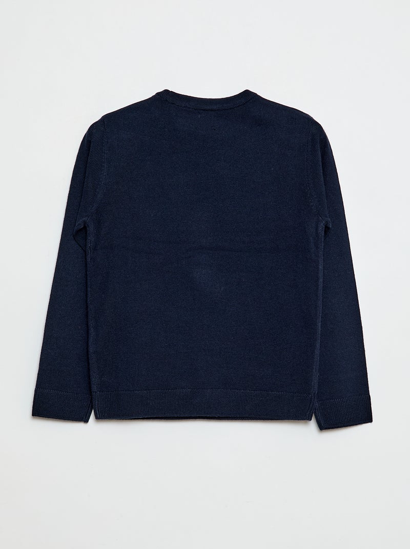 Trui met opgedrukt hert + kwastje Blauw - Kiabi