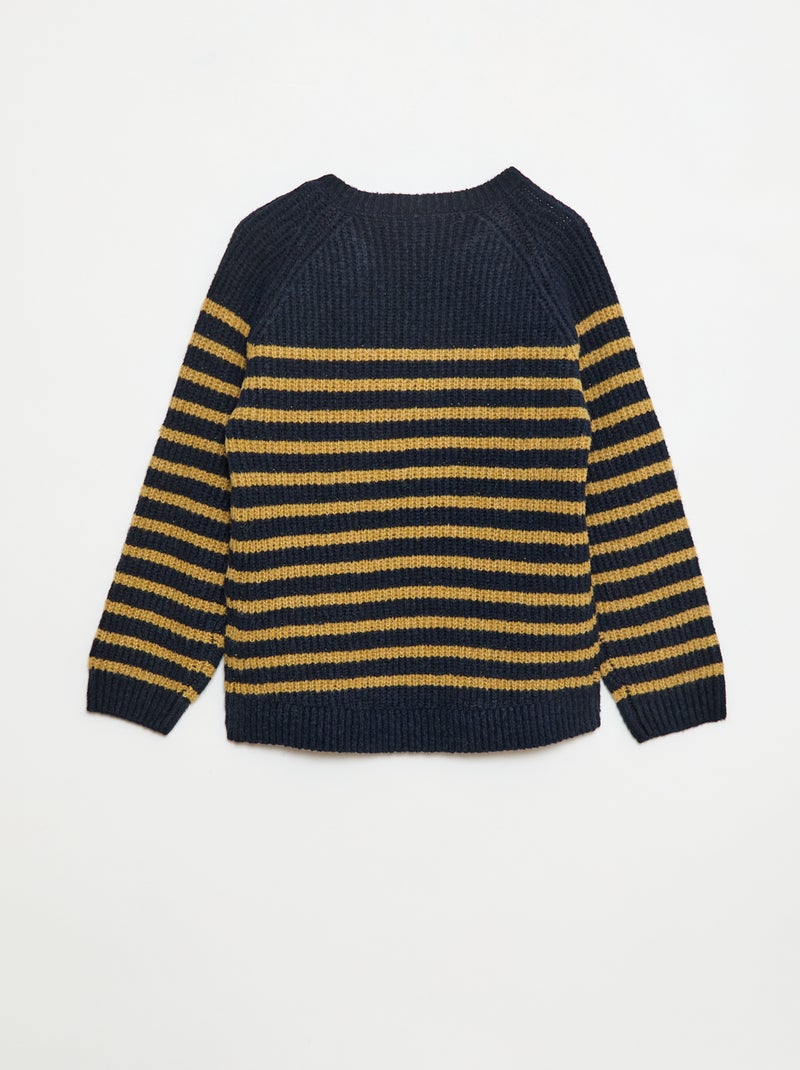 Trui met opstaande kraag en dubbele ritssluiting - gemakkelijk aan te trekken collectie Blauw - Kiabi