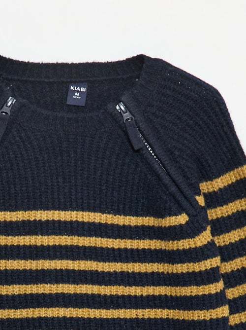 Trui met opstaande kraag en dubbele ritssluiting - So Easy - Kiabi