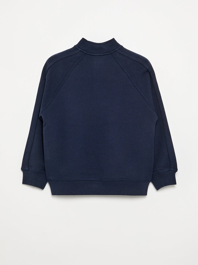 Trui met opstaande ritskraag Blauw - Kiabi