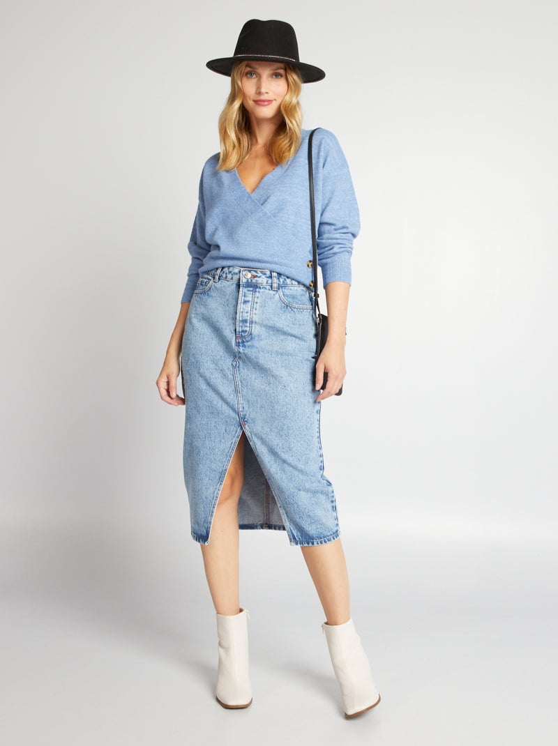 Trui met overslag BLAUW - Kiabi
