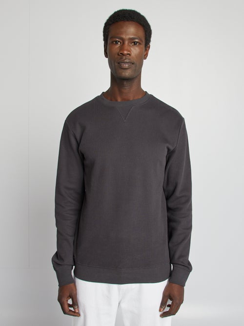 Trui met piquétextuur en ronde hals - Kiabi