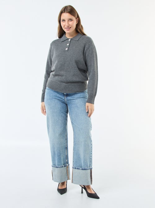 Trui met polokraag en sieraadknopen - Kiabi