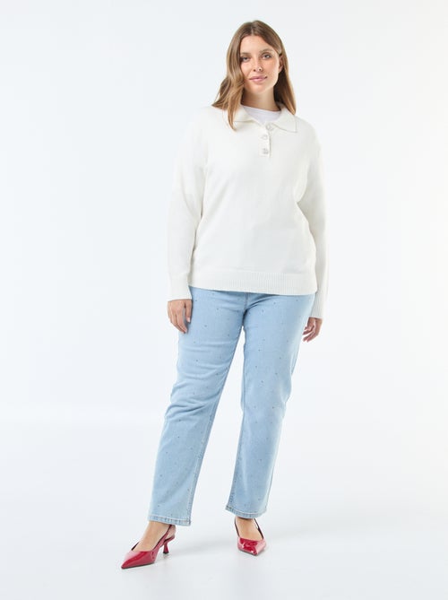 Trui met polokraag en sieraadknopen - Kiabi