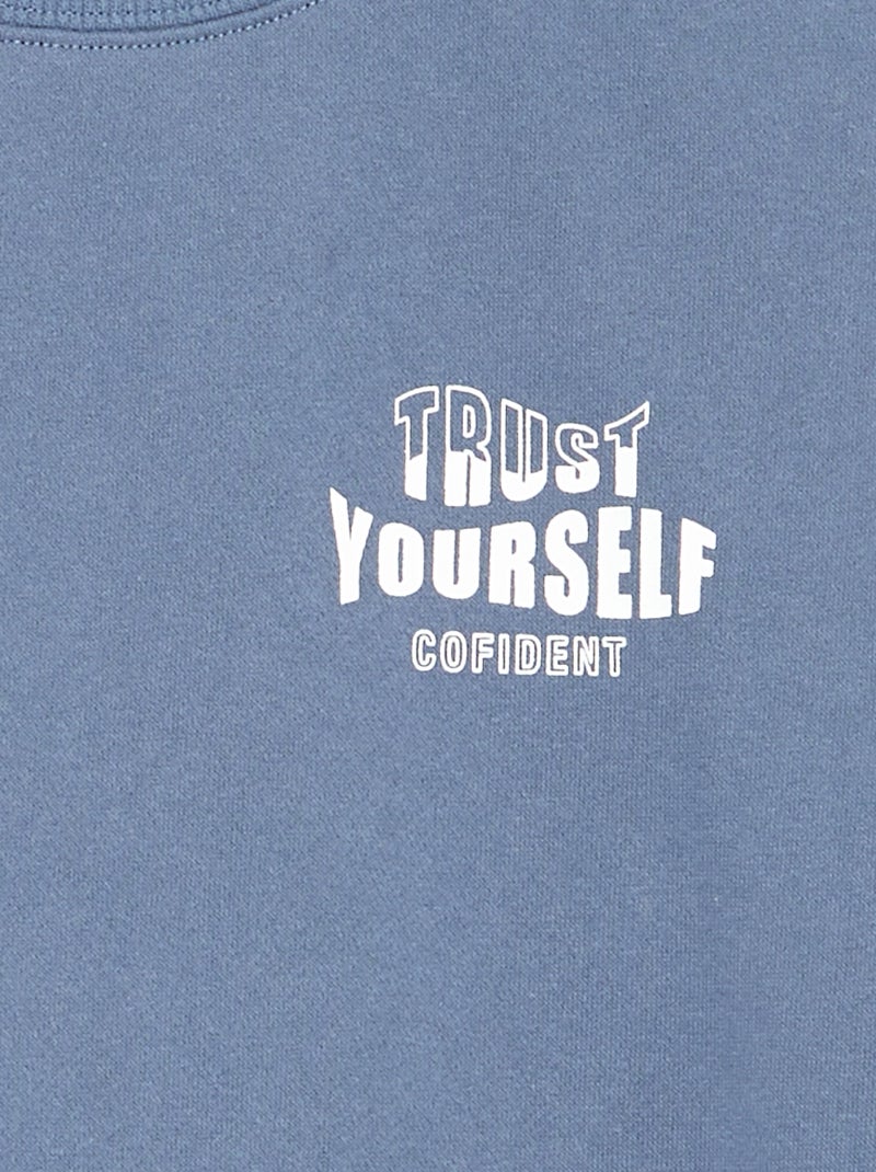 Trui met print en lange mouwen Blauw - Kiabi