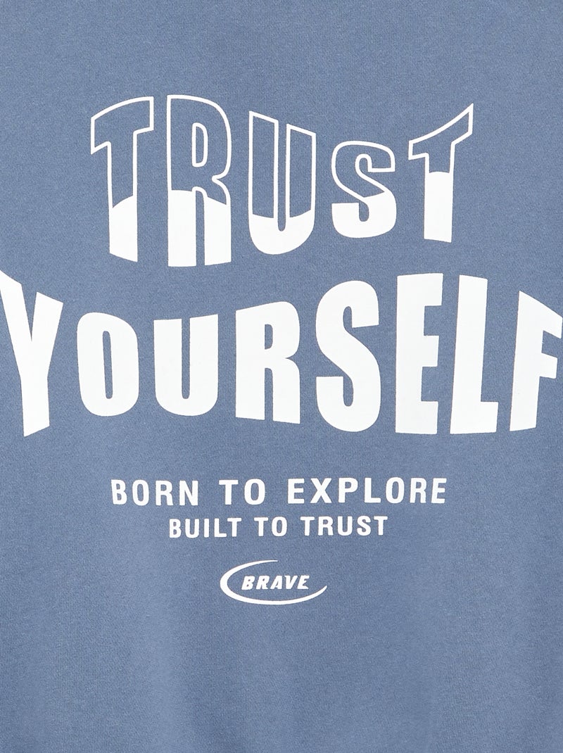 Trui met print en lange mouwen Blauw - Kiabi