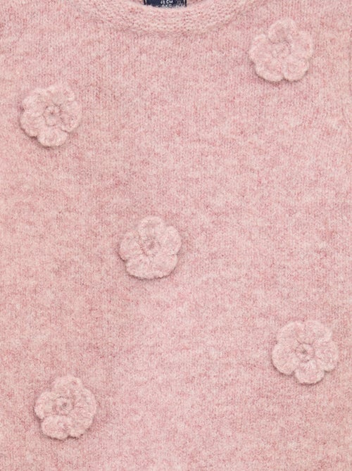 Trui met ronde hals en applicatie met bloemen - Kiabi