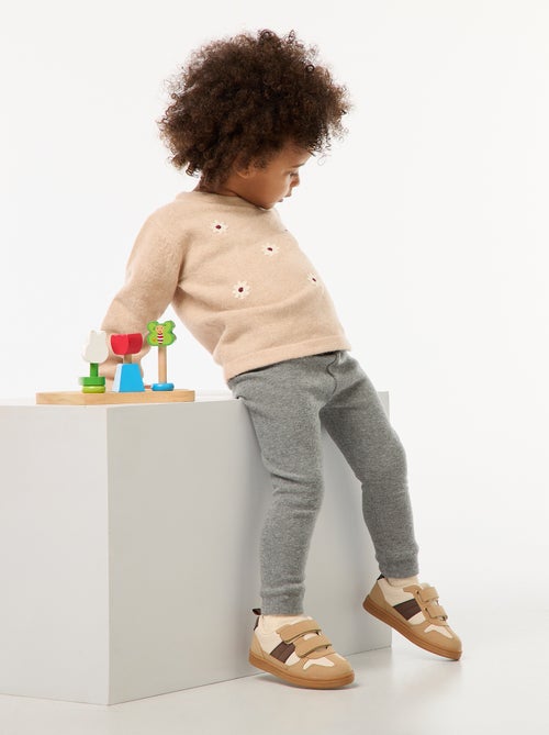 Trui met ronde hals en borduursel - Kiabi