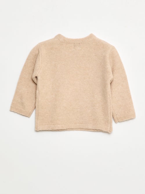 Trui met ronde hals en borduursel - Kiabi