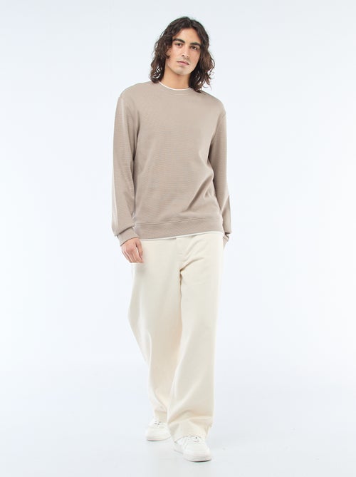 Trui met ronde hals en gewafelde stof - Kiabi