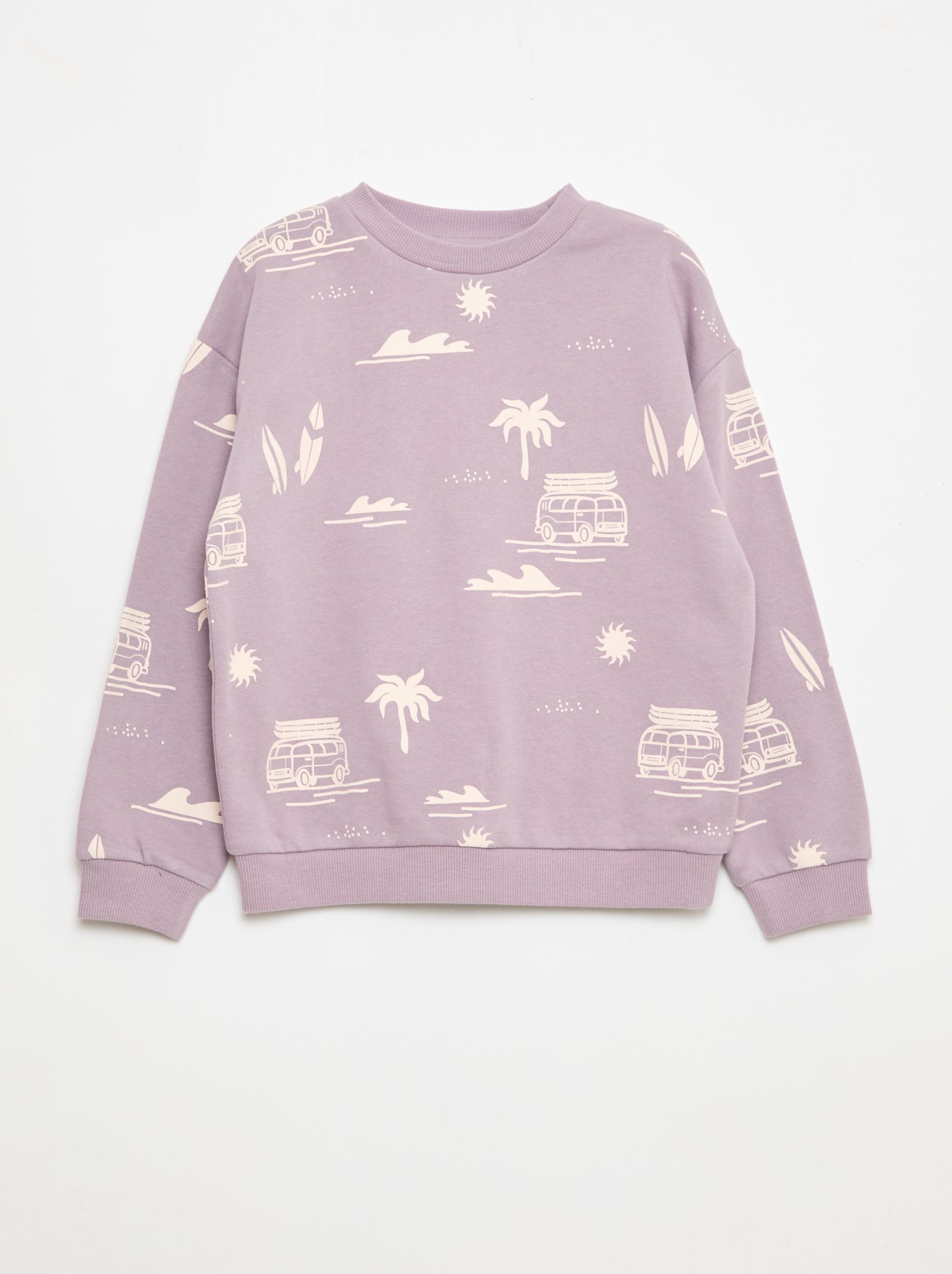 Trui met ronde hals en print van katoen