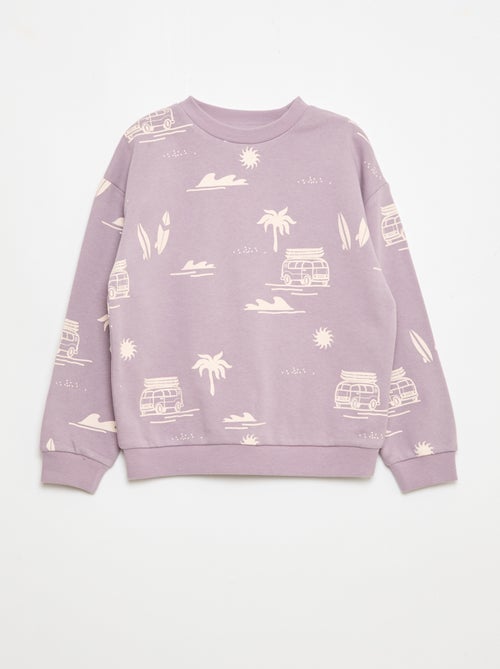 Trui met ronde hals en print van katoen - Kiabi