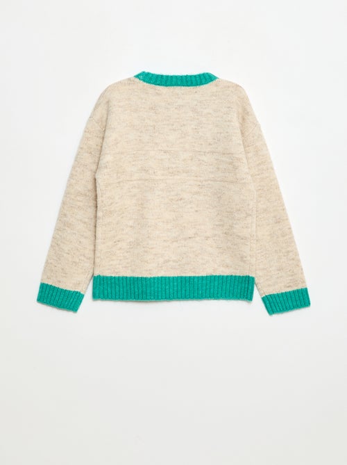 Trui met ronde hals en sierdetail - Kiabi