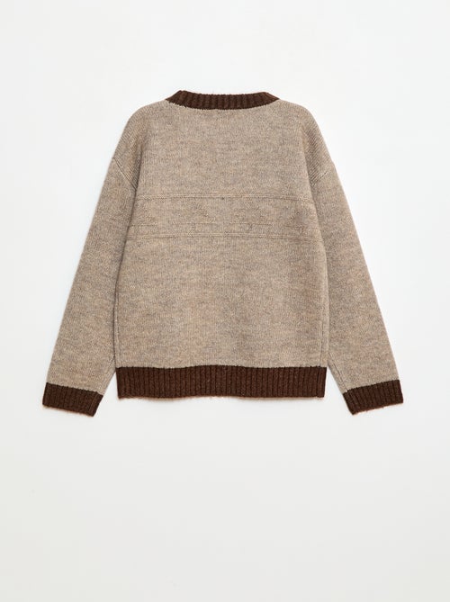 Trui met ronde hals en sierdetail - Kiabi