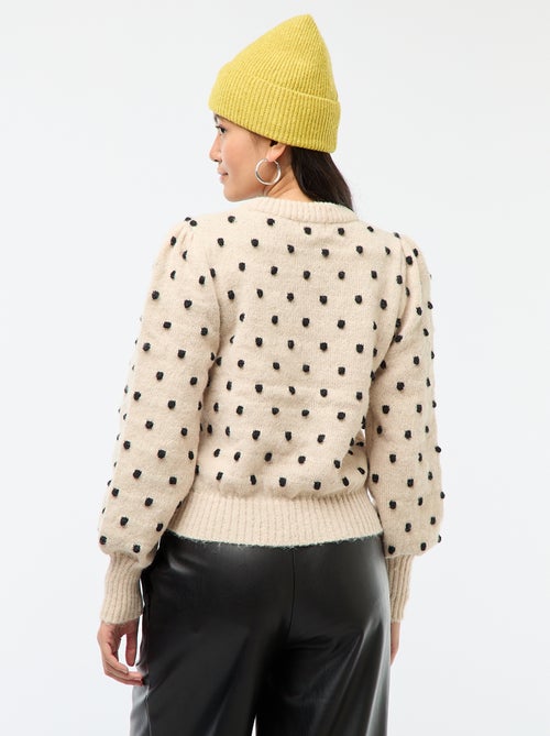 Trui met ronde hals en stippen in reliëf - Kiabi