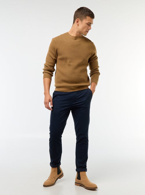 Trui met ronde hals en wafeltextuur - Kiabi