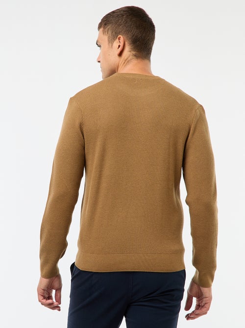 Trui met ronde hals en wafeltextuur - Kiabi