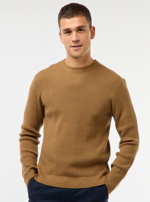 Trui met ronde hals en wafeltextuur - Kiabi