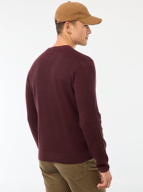 Trui met ronde hals en wafeltextuur - Kiabi